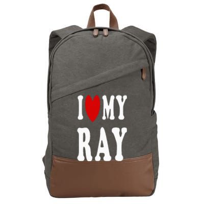 I Love My Ray I Heart My Ray Cotton Canvas Backpack