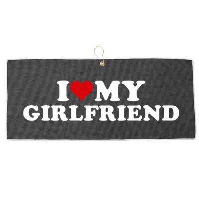 I Love My Hot Girlfriend I Heart My Hot Girlfriend Gf Large Microfiber Waffle Golf Towel