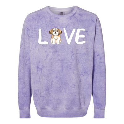 I Love My Shih Tzu Dog Shih Tzu Heart Shih Tzu Love Colorblast Crewneck Sweatshirt