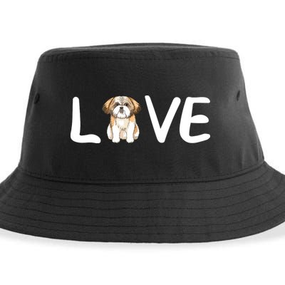 I Love My Shih Tzu Dog Shih Tzu Heart Shih Tzu Love Sustainable Bucket Hat