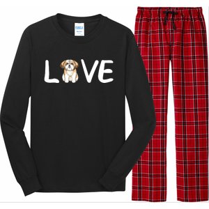 I Love My Shih Tzu Dog Shih Tzu Heart Shih Tzu Love Long Sleeve Pajama Set