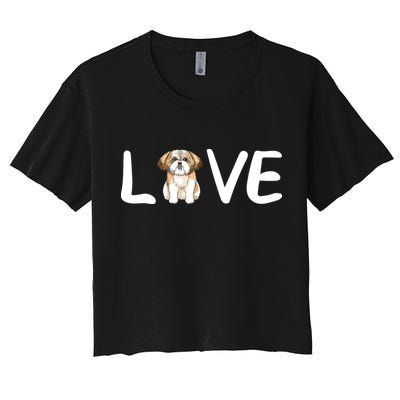 I Love My Shih Tzu Dog Shih Tzu Heart Shih Tzu Love Crop Top