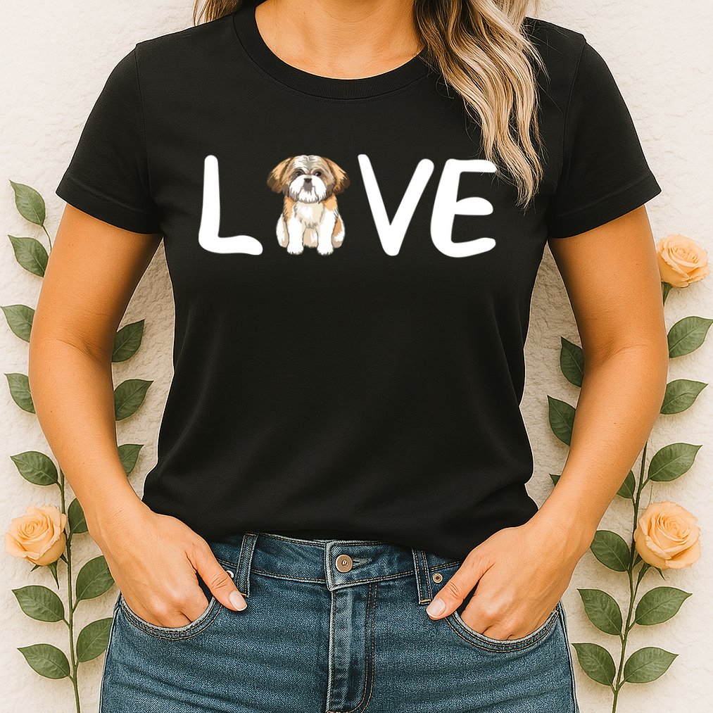 I Love My Shih Tzu Dog Shih Tzu Heart Shih Tzu Love Womens T-Shirt