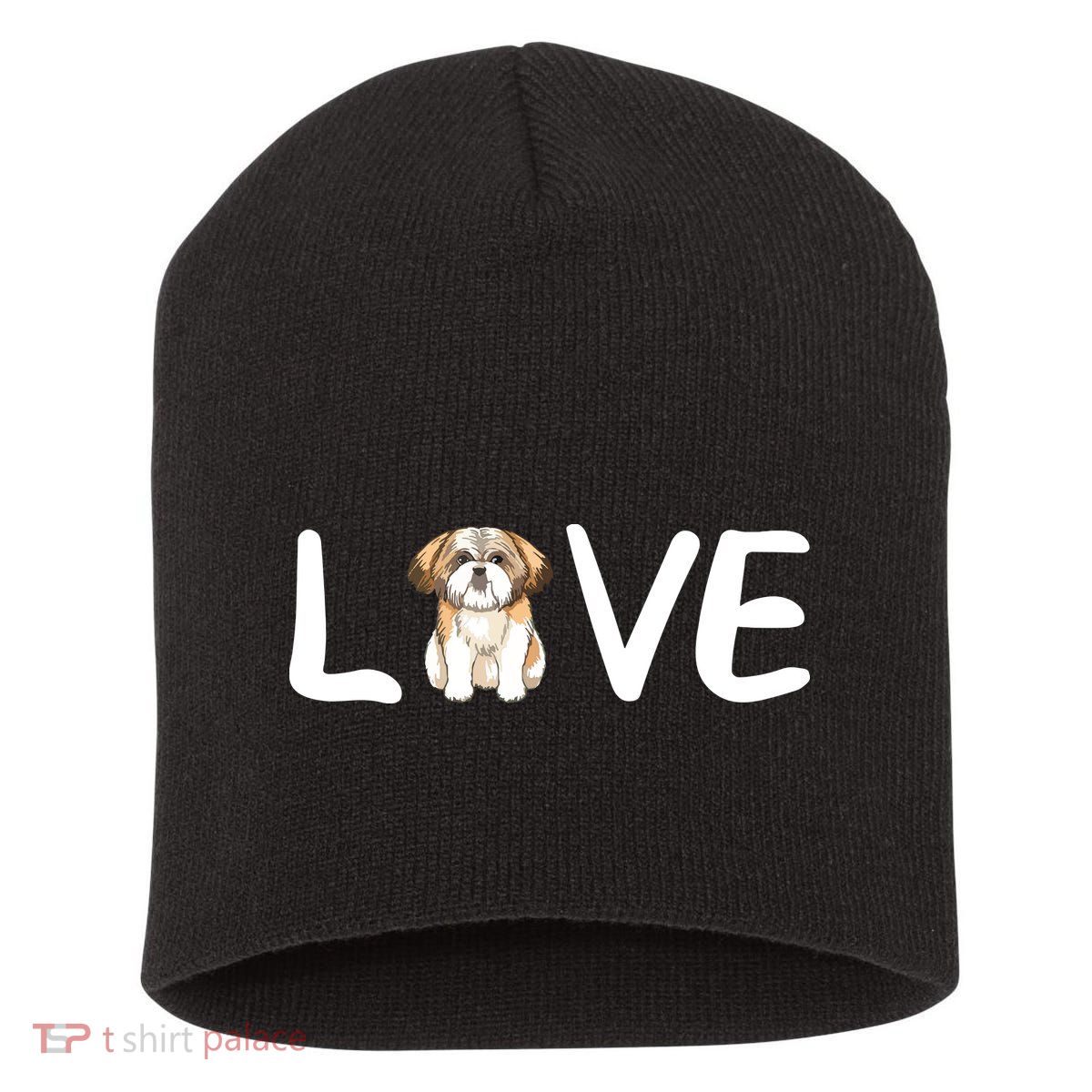 I Love My Shih Tzu Dog Shih Tzu Heart Shih Tzu Love Short Acrylic Beanie