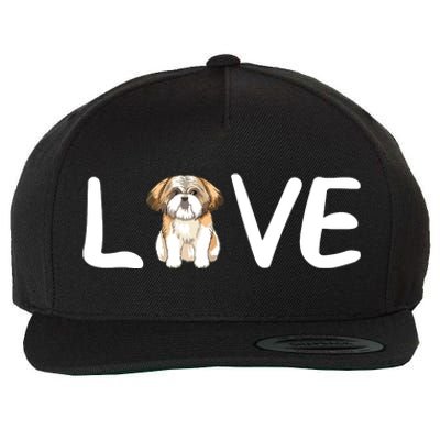 I Love My Shih Tzu Dog Shih Tzu Heart Shih Tzu Love Wool Snapback Cap