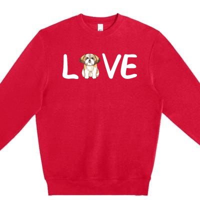 I Love My Shih Tzu Dog Shih Tzu Heart Shih Tzu Love Premium Crewneck Sweatshirt