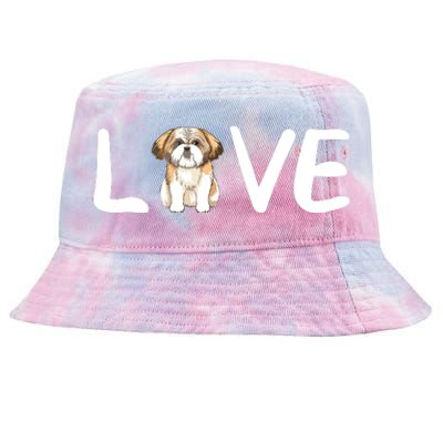 I Love My Shih Tzu Dog Shih Tzu Heart Shih Tzu Love Tie-Dyed Bucket Hat