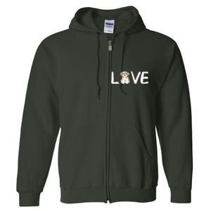 I Love My Shih Tzu Dog Shih Tzu Heart Shih Tzu Love Full Zip Hoodie