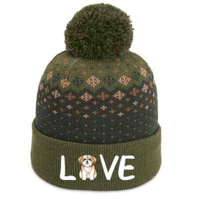 I Love My Shih Tzu Dog Shih Tzu Heart Shih Tzu Love The Baniff Cuffed Pom Beanie