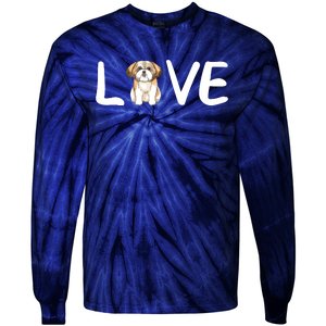 I Love My Shih Tzu Dog Shih Tzu Heart Shih Tzu Love Tie-Dye Long Sleeve Shirt