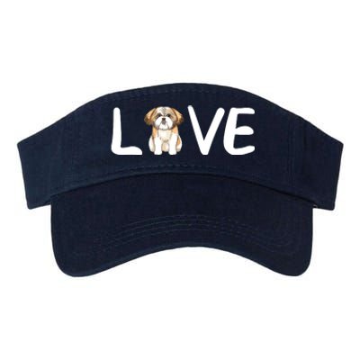 I Love My Shih Tzu Dog Shih Tzu Heart Shih Tzu Love Valucap Bio-Washed Visor