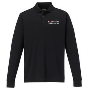 I Love My Cougar Girlfriend I Heart My Cougar Girlfriend GF Performance Long Sleeve Polo