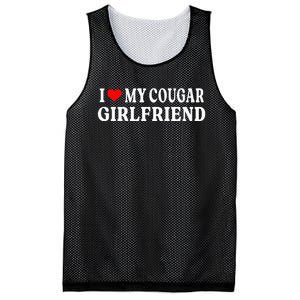 I Love My Cougar Girlfriend I Heart My Cougar Girlfriend GF Mesh Reversible Basketball Jersey Tank