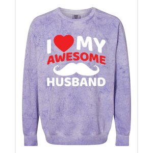 I Love My Awesome Husband Matching Outfits Valentines Day Gift Colorblast Crewneck Sweatshirt