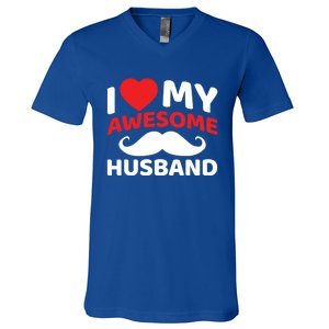 I Love My Awesome Husband Matching Outfits Valentines Day Gift V-Neck T-Shirt