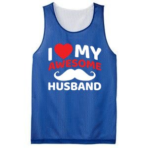 I Love My Awesome Husband Matching Outfits Valentines Day Gift Mesh Reversible Basketball Jersey Tank