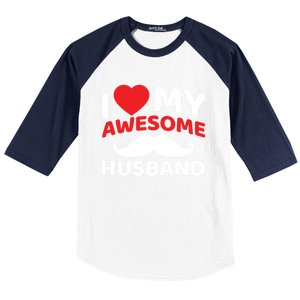 I Love My Awesome Husband Matching Outfits Valentines Day Gift Baseball Sleeve Shirt