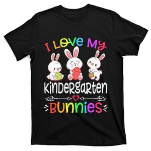 I Love My Kindergarten Bunnies teacher Easter Day Bunny Egg T-Shirt