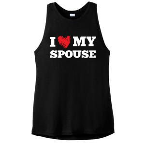 I Love My Spouse Favorite Family Member Valentines Gift Ladies PosiCharge Tri-Blend Wicking Tank