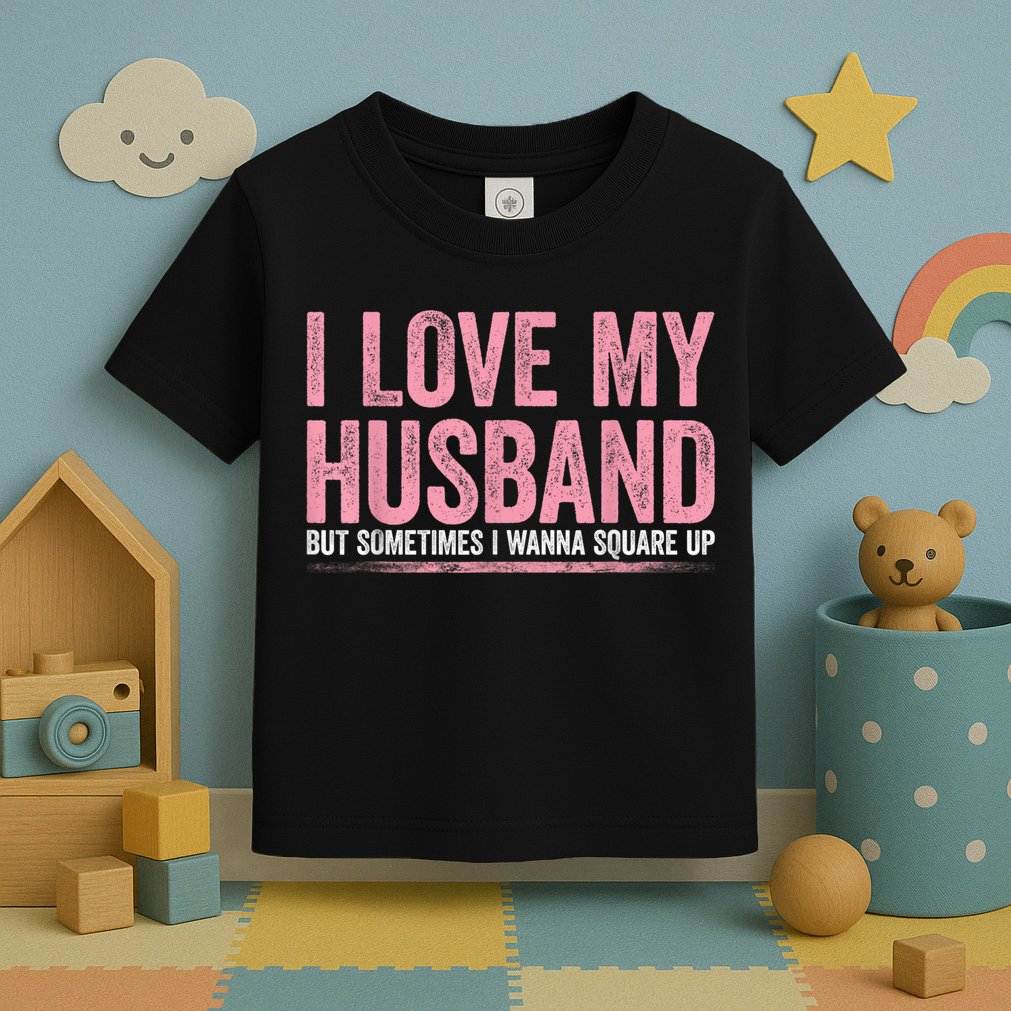 I Love My Husband But Sometimes I Wanna Square Up Vintage Toddler T-Shirt