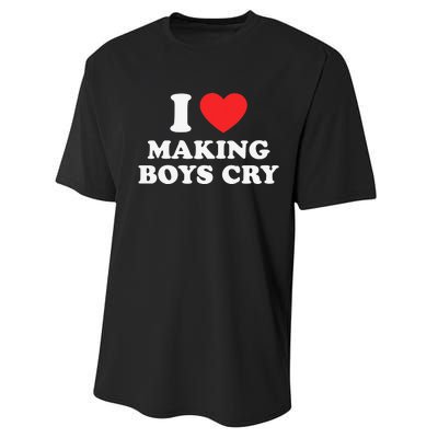 I Love Making Cry Funny Red Heart Love Performance Sprint T-Shirt