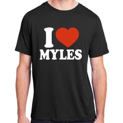 I Love Myles I Heart Myles Red Heart Valentine Gift Adult ChromaSoft Performance T-Shirt