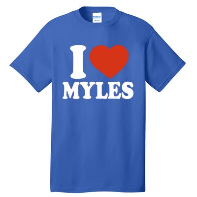 I Love Myles I Heart Myles Red Heart Valentine Gift Tall T-Shirt