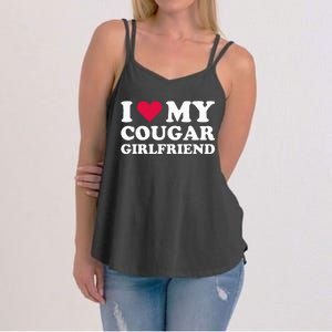 I Love My Cougar Girlfriend I Heart My Cougar Girlfriend Women's Strappy Tank