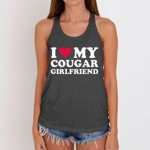 I Love My Cougar Girlfriend I Heart My Cougar Girlfriend Women's Knotted Racerback Tank