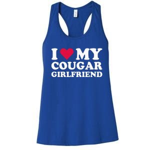 I Love My Cougar Girlfriend I Heart My Cougar Girlfriend Women's Racerback Tank