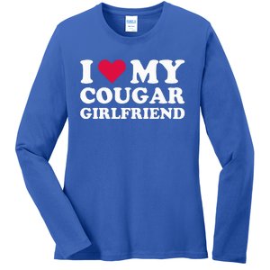 I Love My Cougar Girlfriend I Heart My Cougar Girlfriend Ladies Long Sleeve Shirt