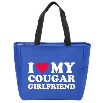 I Love My Cougar Girlfriend I Heart My Cougar Girlfriend Zip Tote Bag
