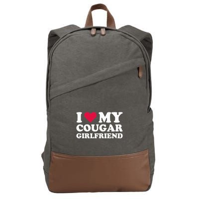I Love My Cougar Girlfriend I Heart My Cougar Girlfriend Cotton Canvas Backpack
