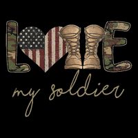 I Love My Soldier Military Army Wife Usa Camour Flag V-Neck T-Shirt