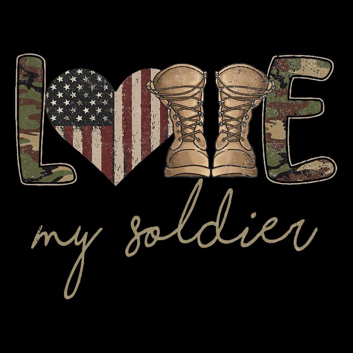 I Love My Soldier Military Army Wife Usa Camour Flag V-Neck T-Shirt