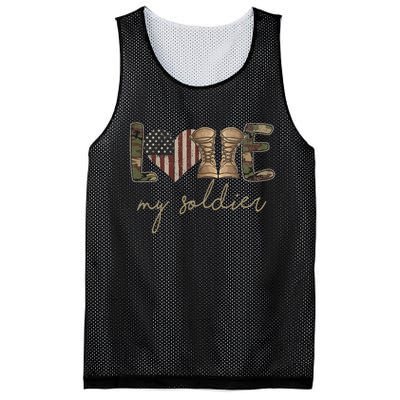I Love My Soldier Military Army Wife Usa Camour Flag Mesh Reversible Basketball Jersey Tank