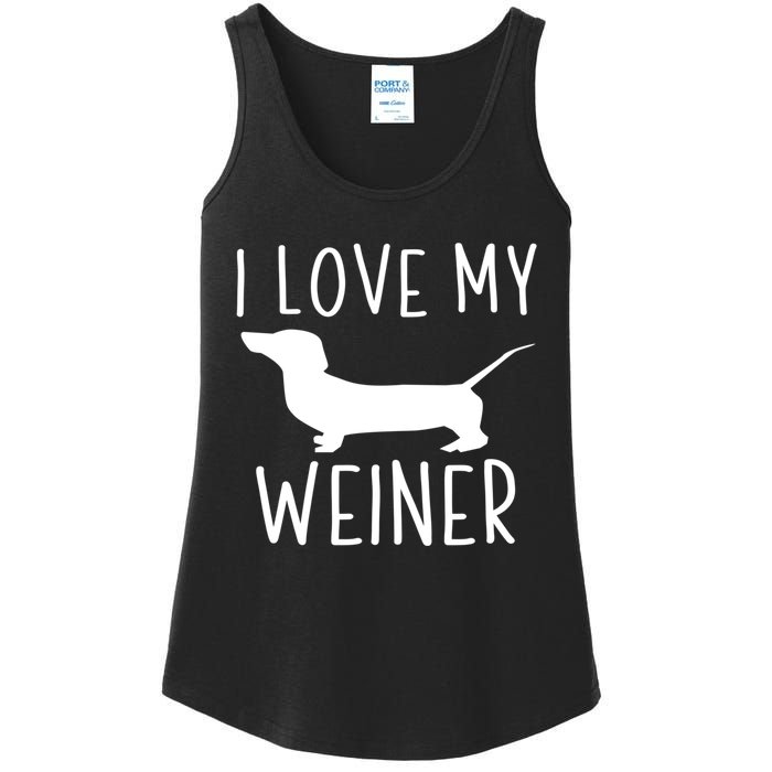 I Love My Weiner Meaningful Gift For Dachshund Lovers Ladies Essential Tank