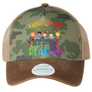 I Love My Job For All The Little Reasons Cute Teaching Legacy Tie Dye Trucker Hat