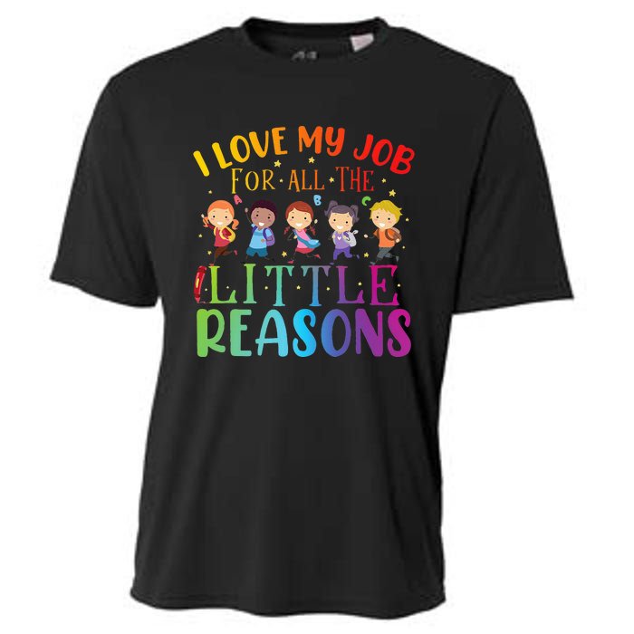 I Love My Job For All The Little Reasons Cute Teaching Cooling Performance Crew T-Shirt