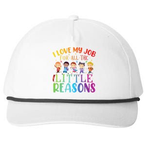 I Love My Job For All The Little Reasons Cute Teaching Snapback Five-Panel Rope Hat