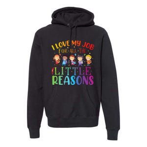 I Love My Job For All The Little Reasons Cute Teaching Premium Hoodie