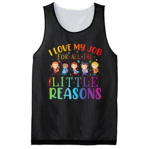 I Love My Job For All The Little Reasons Cute Teaching Mesh Reversible Basketball Jersey Tank