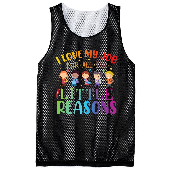 I Love My Job For All The Little Reasons Cute Teaching Mesh Reversible Basketball Jersey Tank