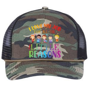 I Love My Job For All The Little Reasons Cute Teaching Retro Rope Trucker Hat Cap