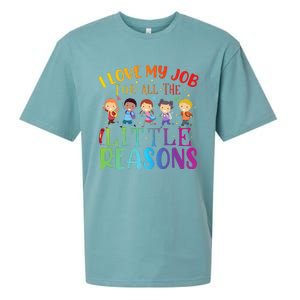 I Love My Job For All The Little Reasons Cute Teaching Sueded Cloud Jersey T-Shirt