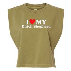 I Love My Dutch Shepherd Garment-Dyed Women's Muscle Tee