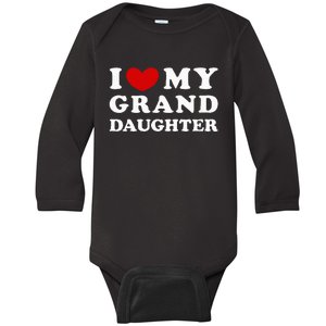 I Love My Granddaughter I Heart My Granddaughter Baby Long Sleeve Bodysuit