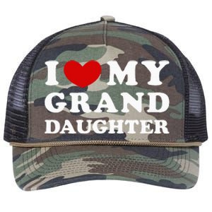 I Love My Granddaughter I Heart My Granddaughter Retro Rope Trucker Hat Cap