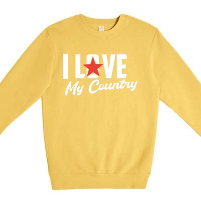 I Love My Country Awesome Freedom 4th Of July Bbq Party Gift Premium Crewneck Sweatshirt