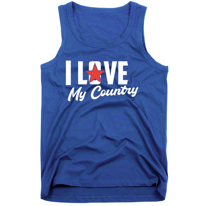 I Love My Country Awesome Freedom 4th Of July Bbq Party Gift Tank Top